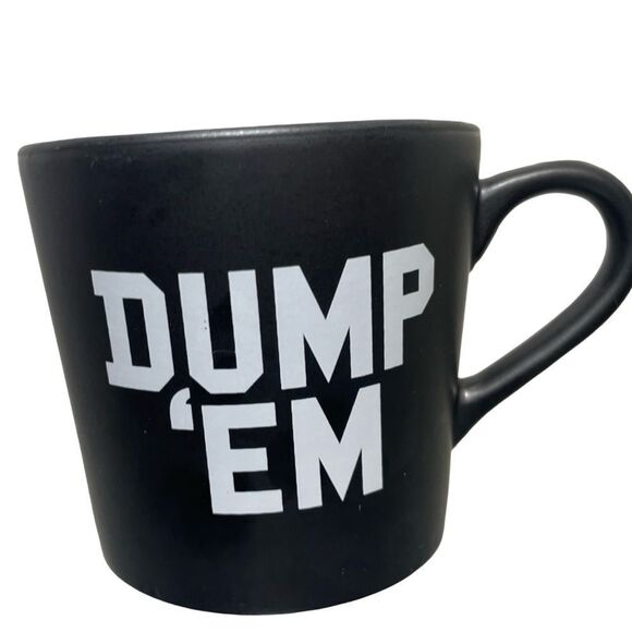 Black Ceramic Mug with White Print - Picture 1 of 2